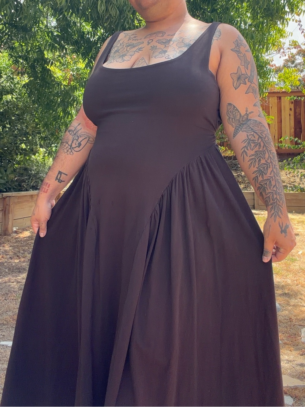 Chocolate Brown Corset Dress Maxi